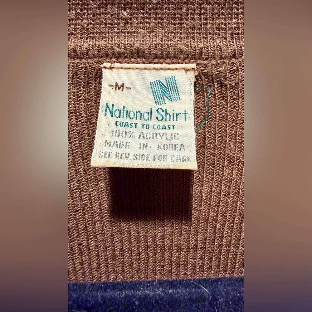 Vintage Grandpa Fuzzy Polo Sweater Size Medium